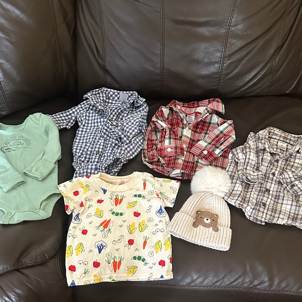 Carter's Long Sleeve Tees - Green, Blue, Red, White